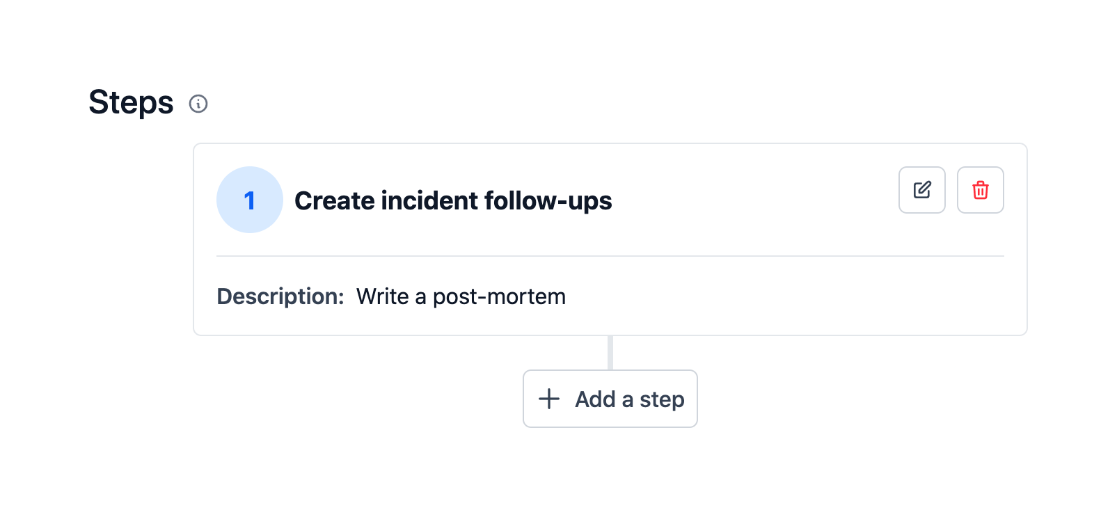 Incident StepperUI component example