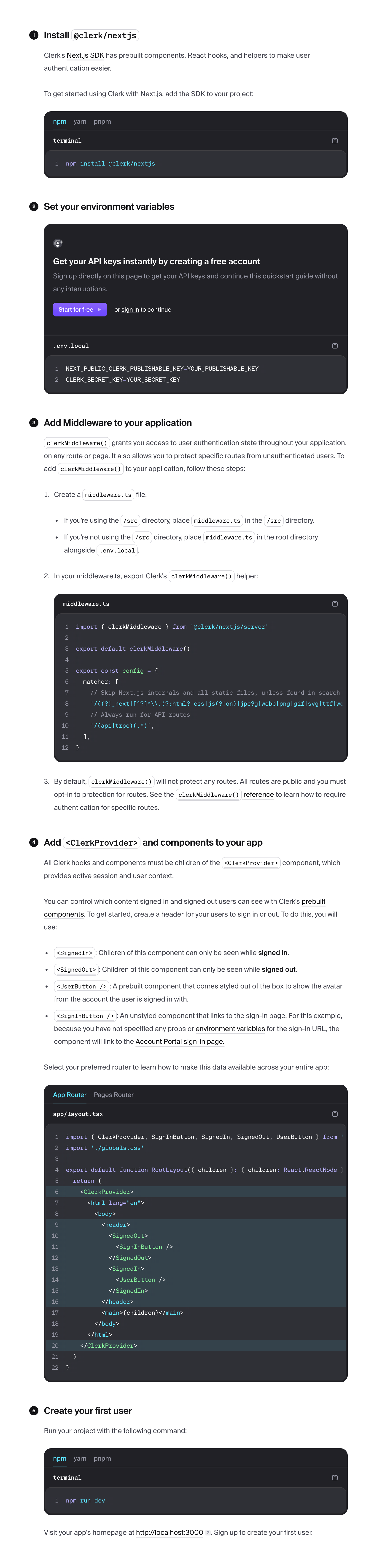 Clerk StepperUI component example