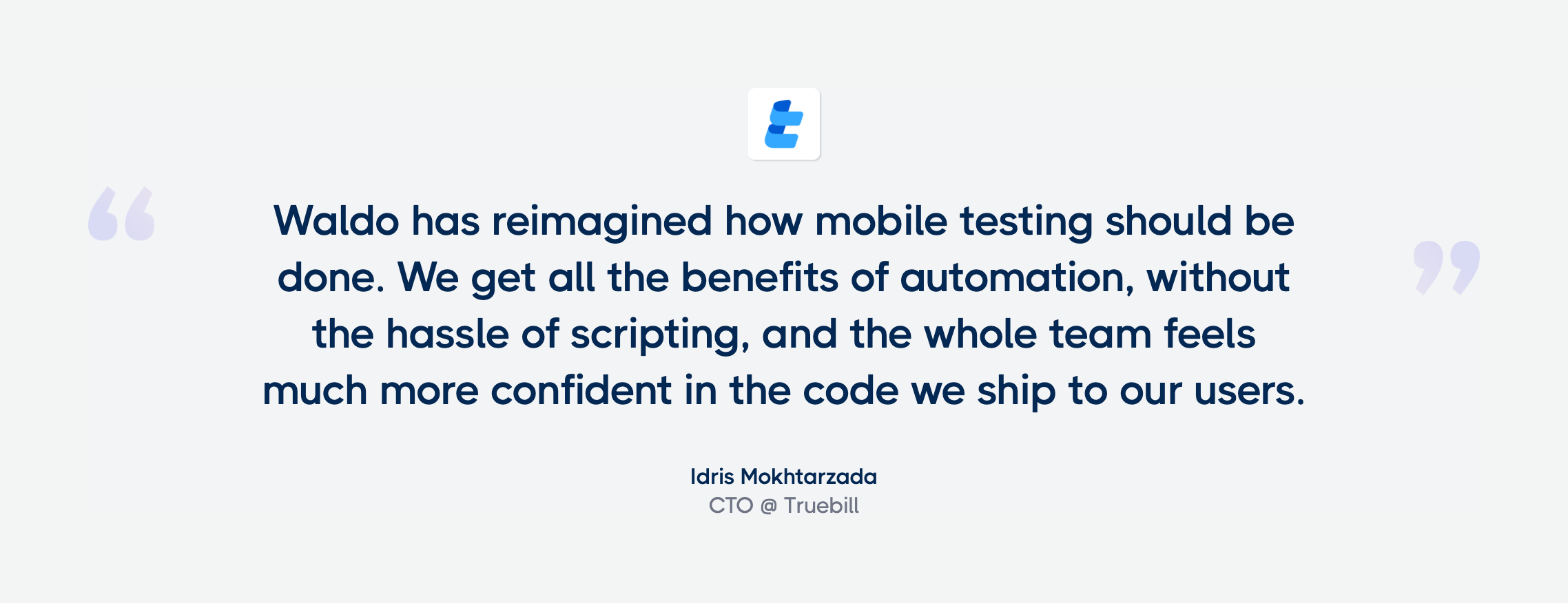 Waldo TestimonialUI component example