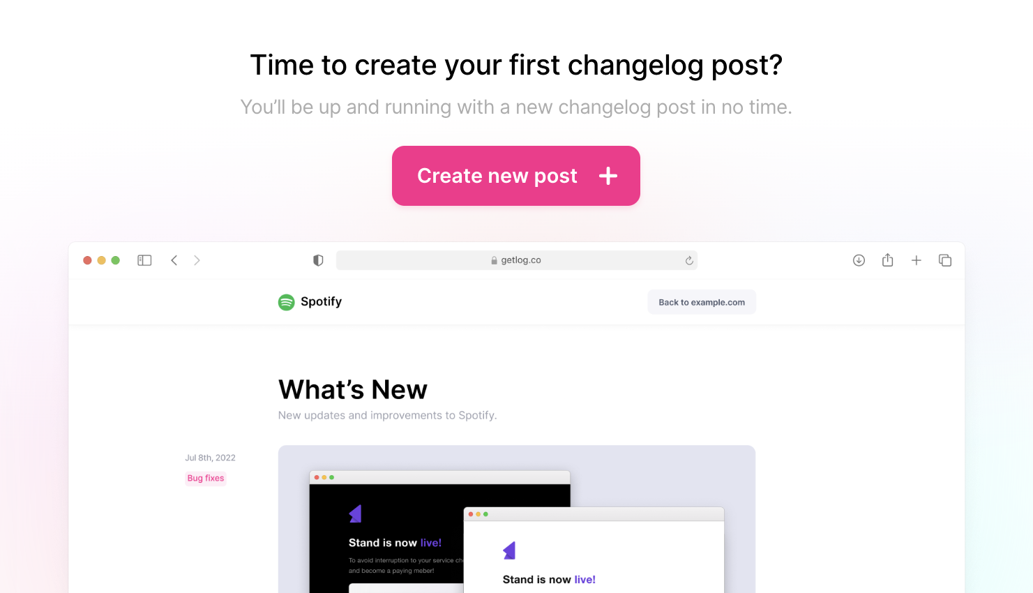 Getlog IllustrationUI component example