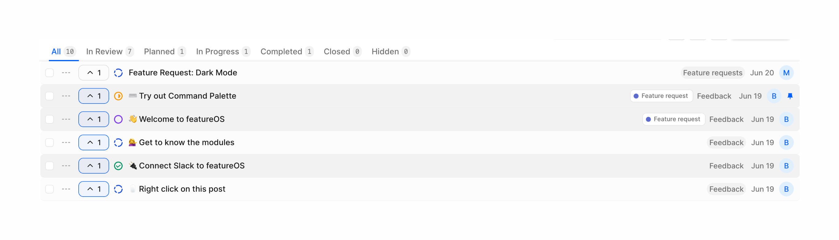 FeatureOS TableUI component example