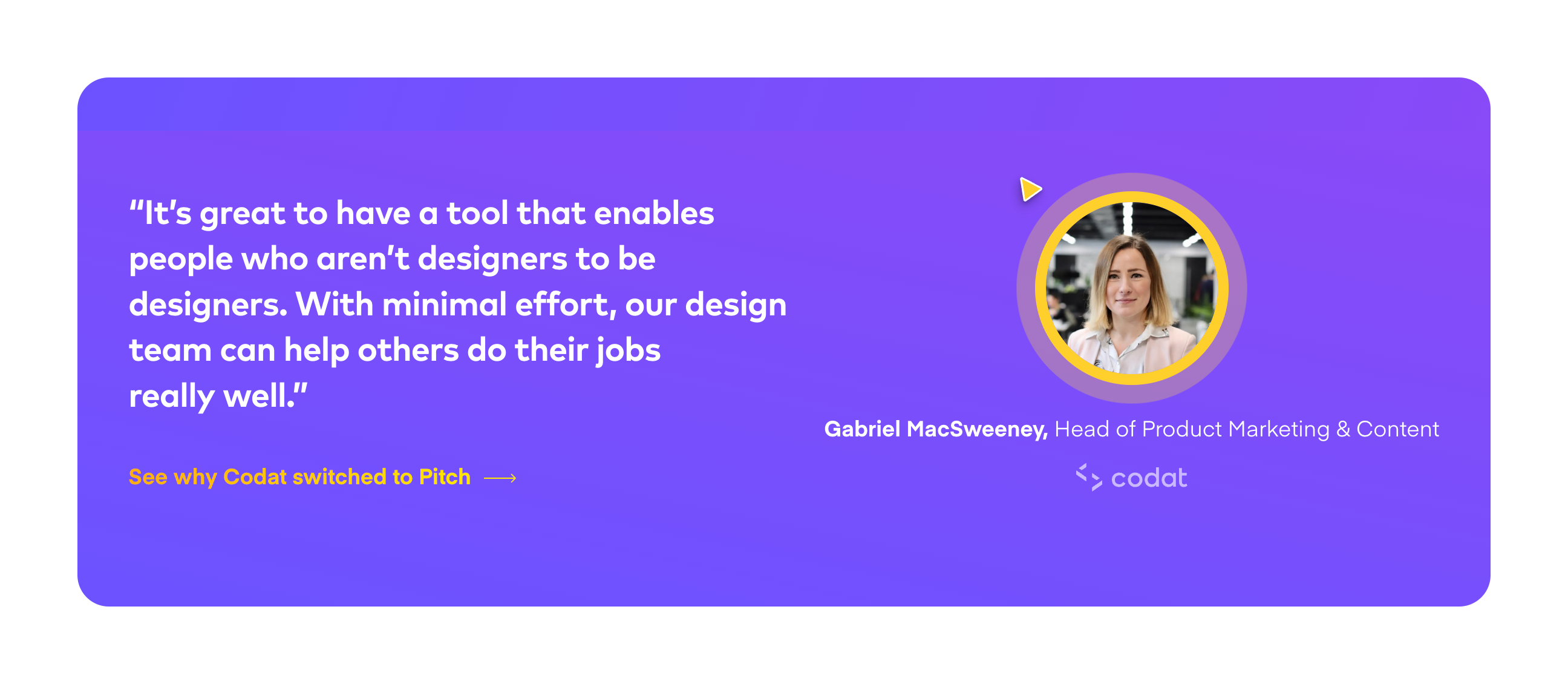 Pitch TestimonialUI component example