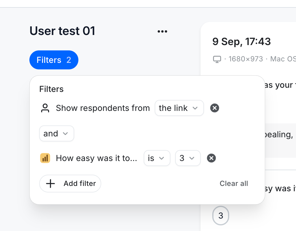 Wynde Sorting & filteringUI component example
