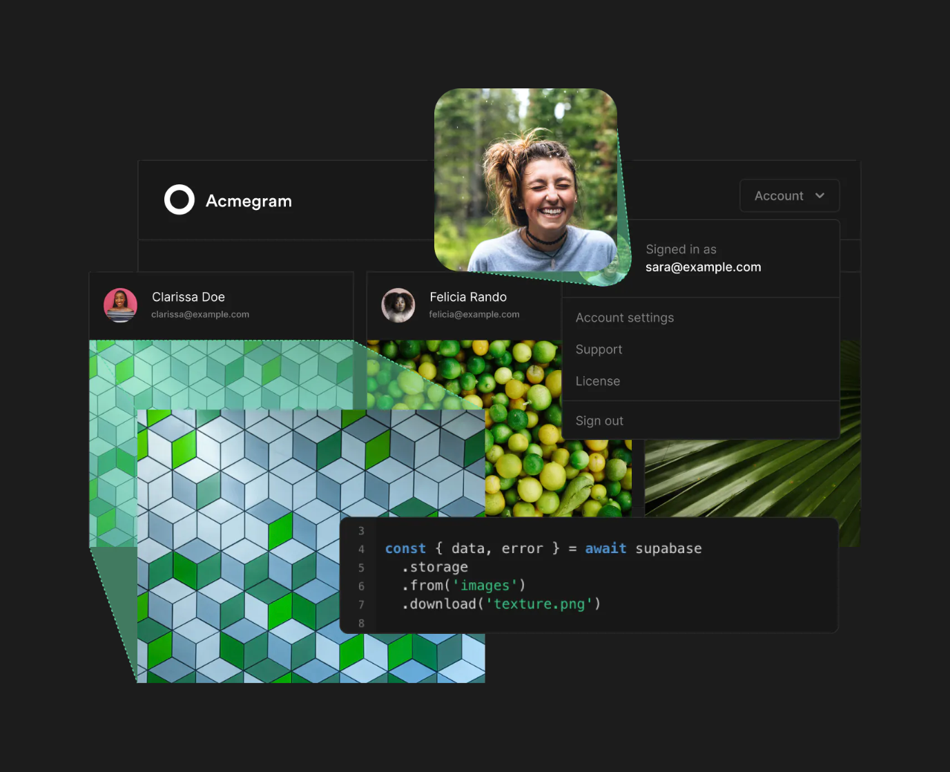 Supabase IllustrationUI component example