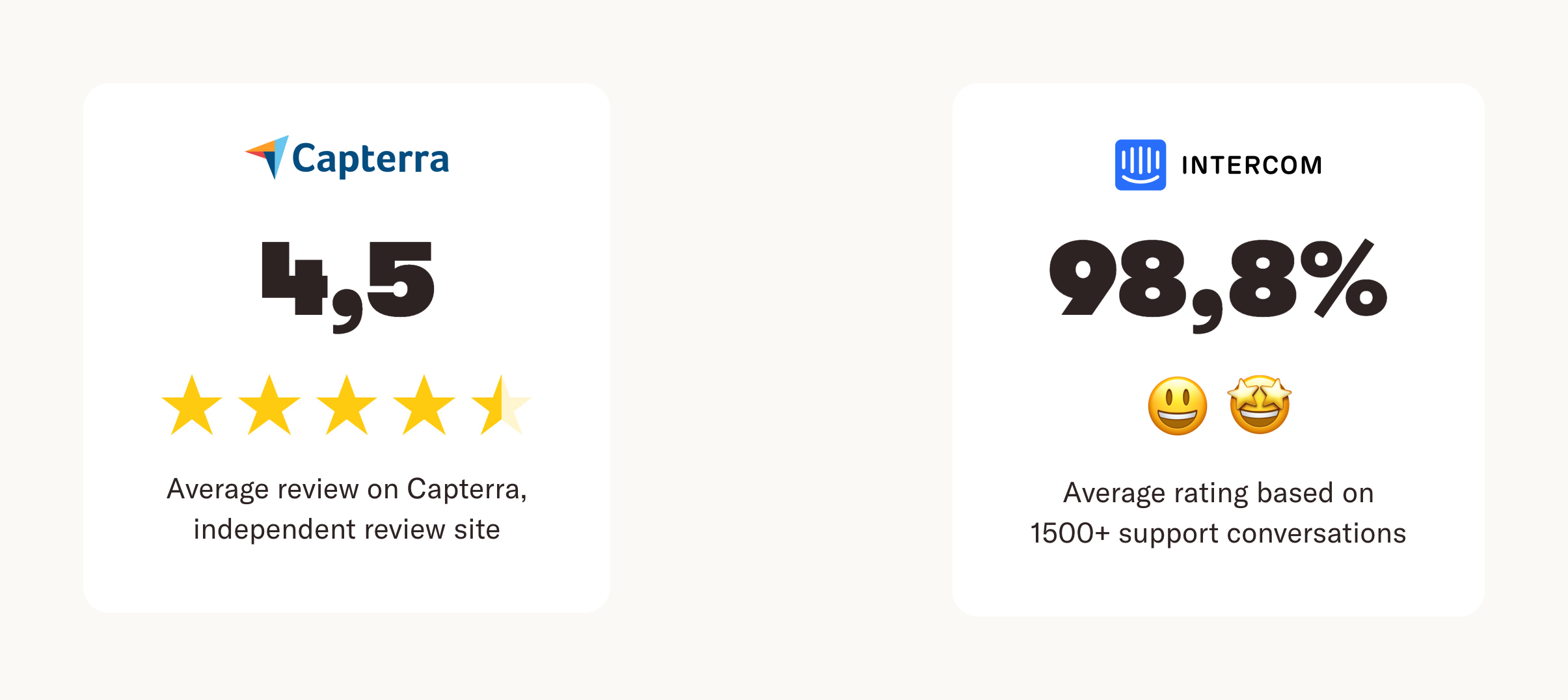 Homerun Social proofUI component example