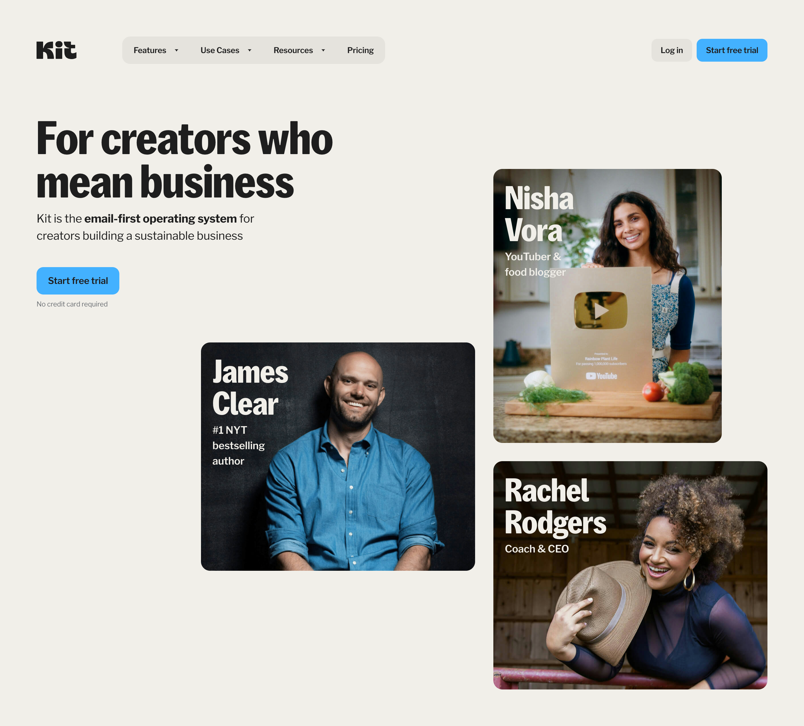 Kit Hero sectionUI component example