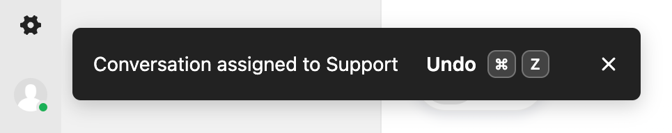 Intercom Notification ToastUI component example