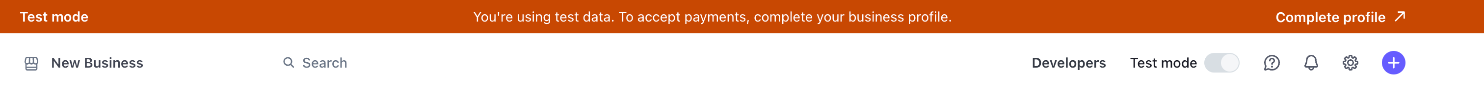 Stripe Horizontal navigationUI component example