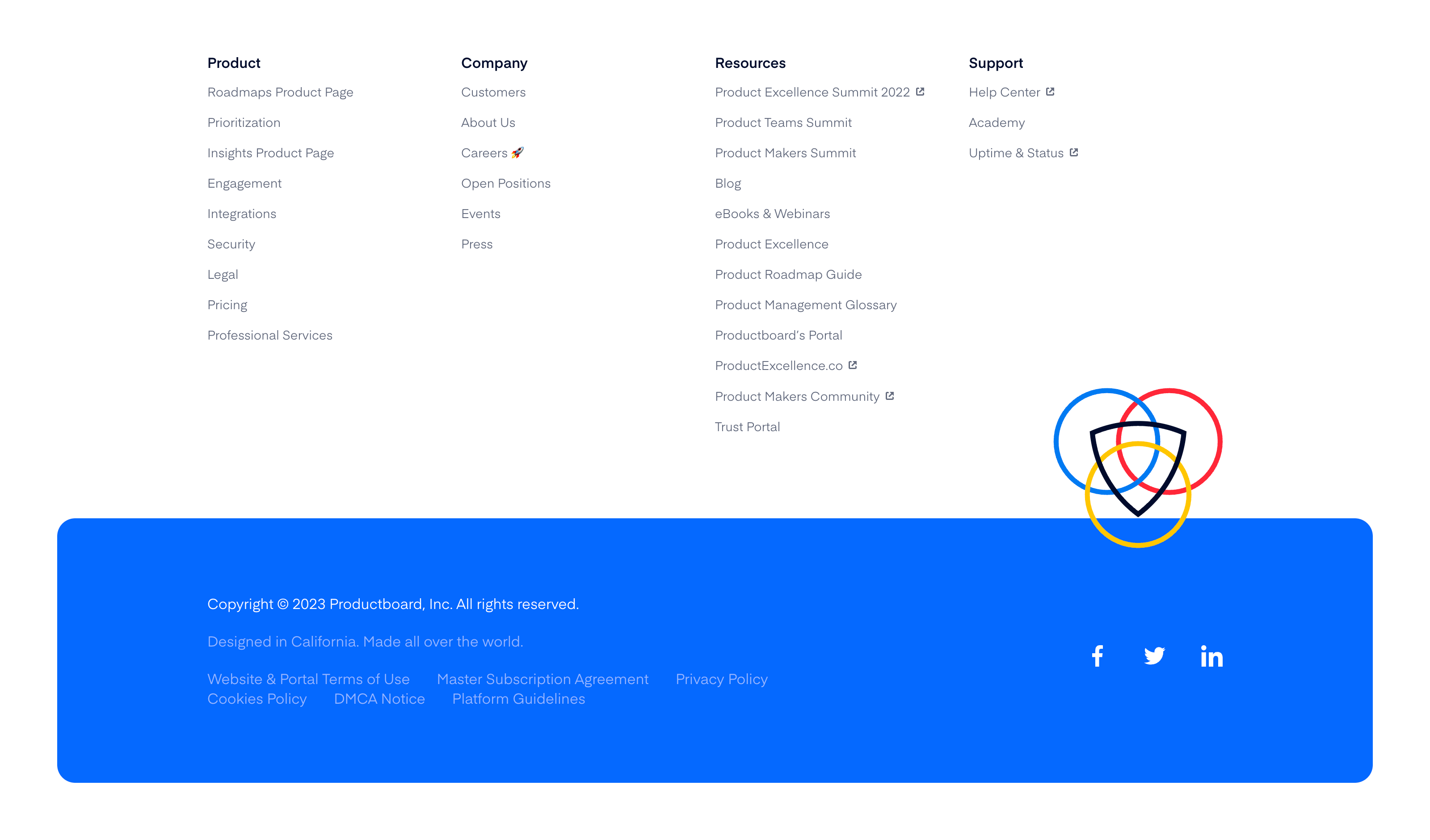 Productboard FooterUI component example