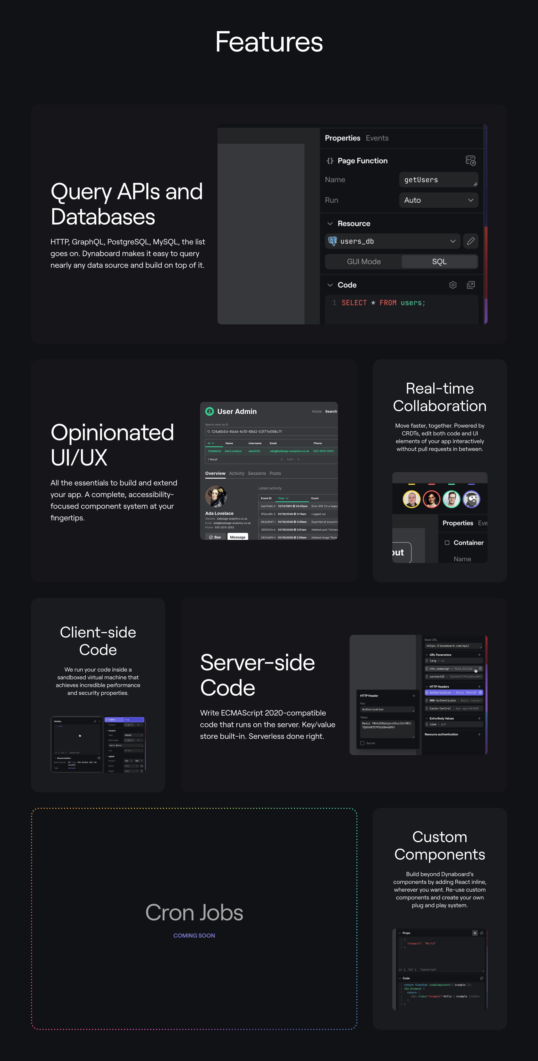 Dynaboard Bento boxUI component example