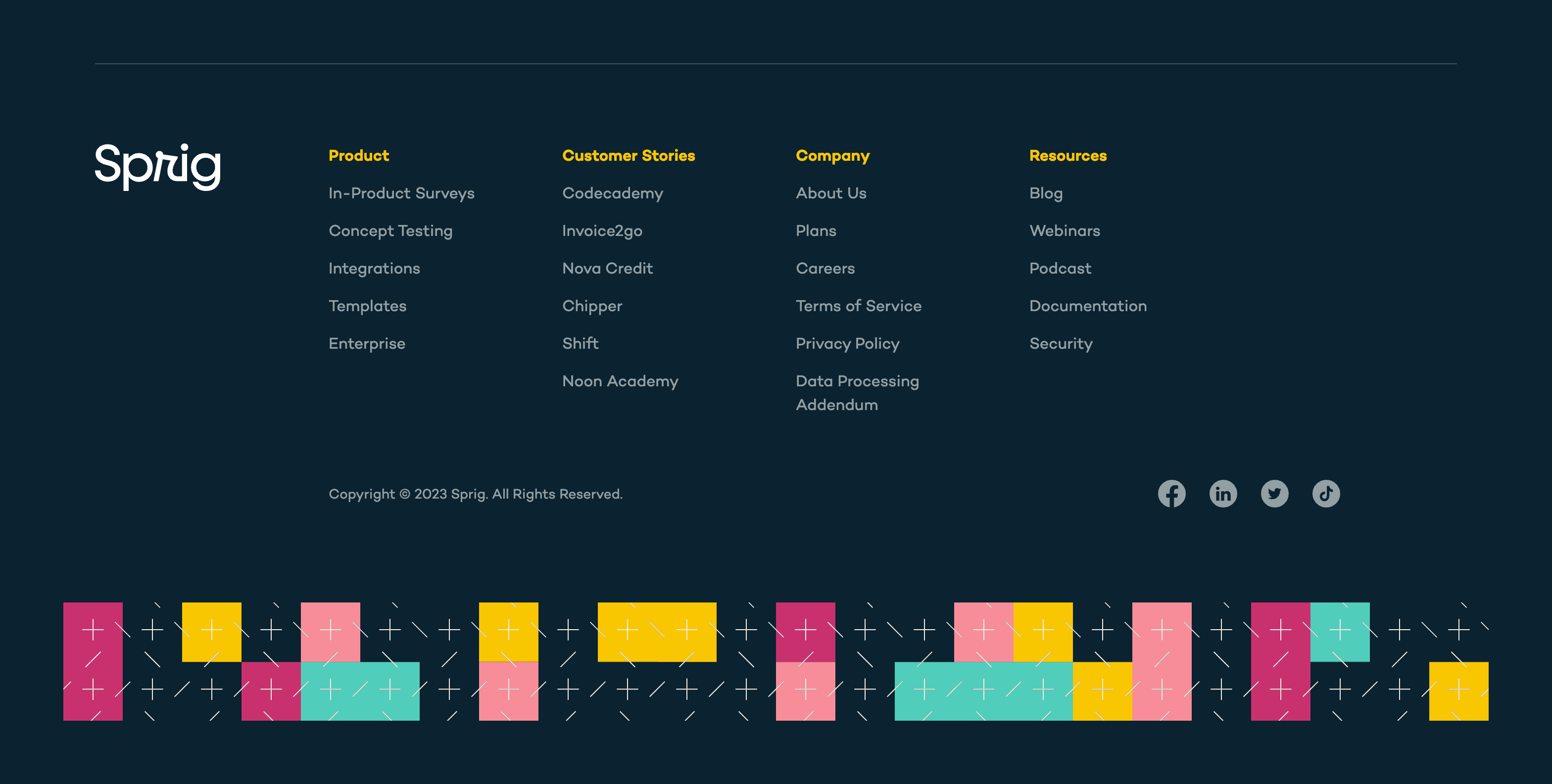 Sprig FooterUI component example