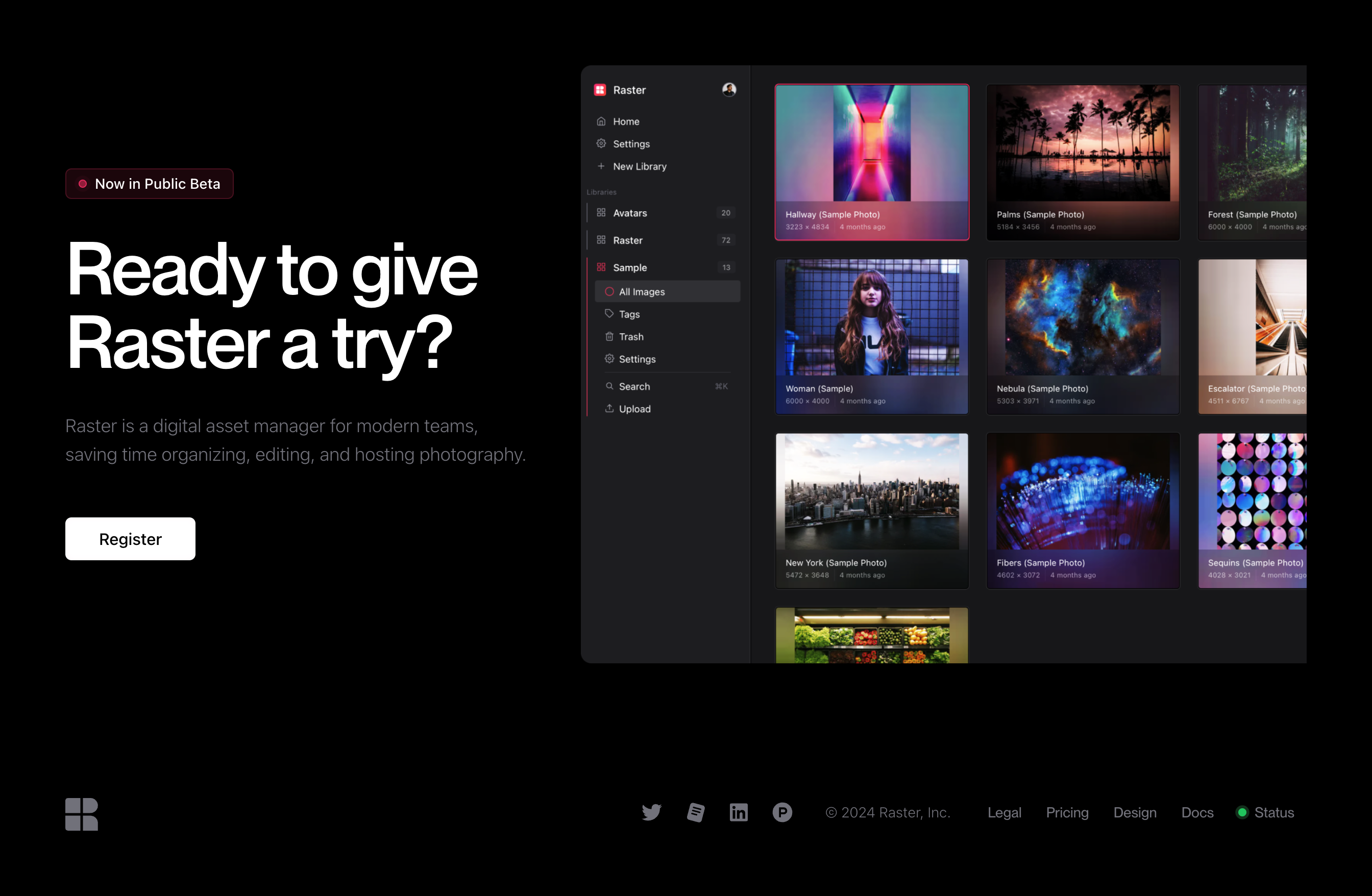 Raster FooterUI component example