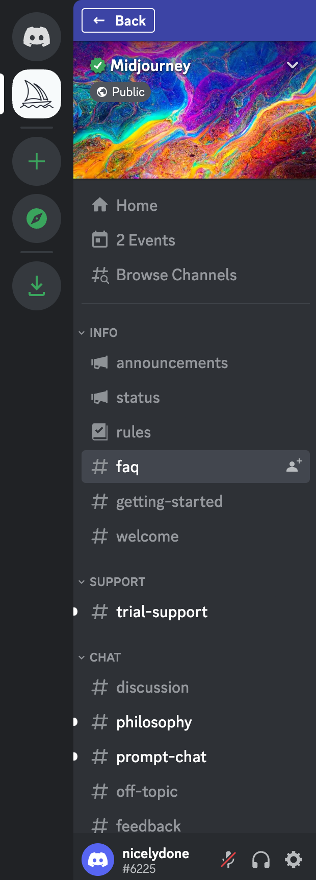 Discord Vertical navigationUI component example