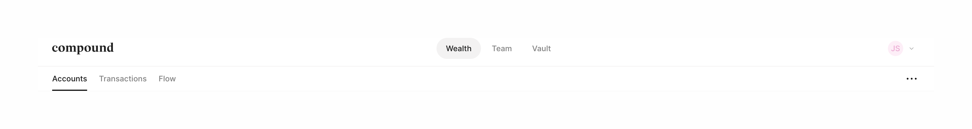 Compound Planning Horizontal navigationUI component example