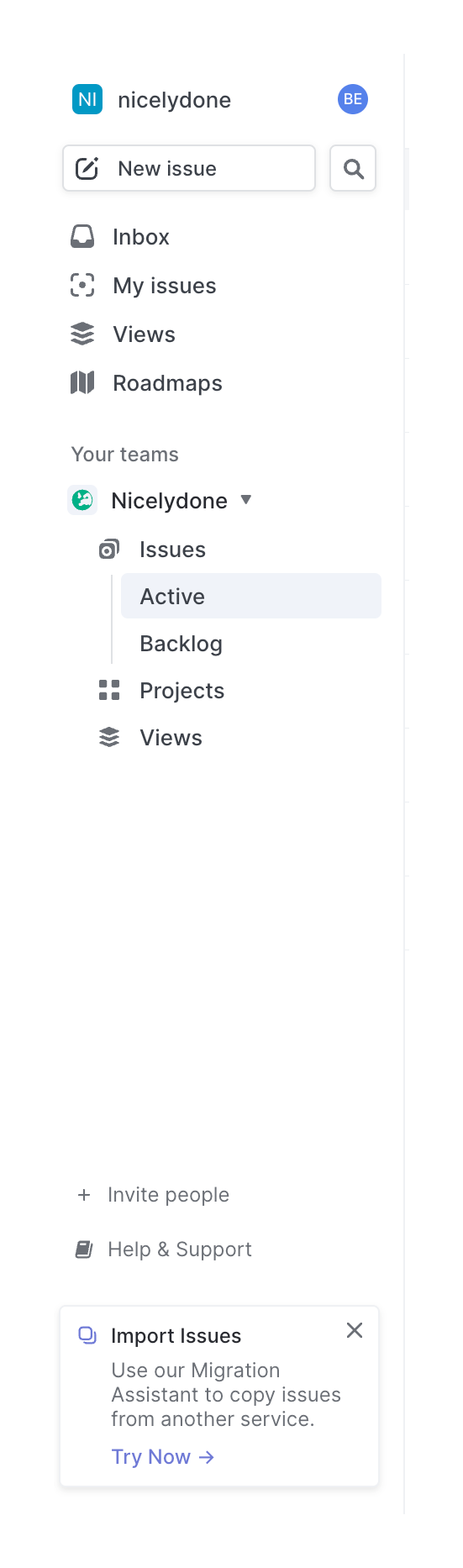 Linear Vertical navigationUI component example