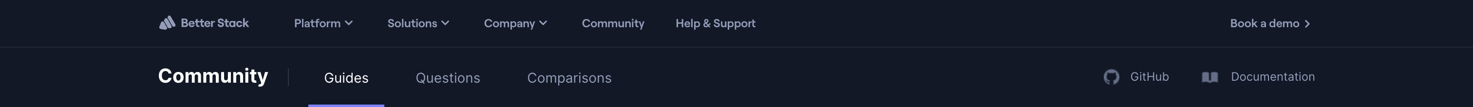 Better Stack HeaderUI component example