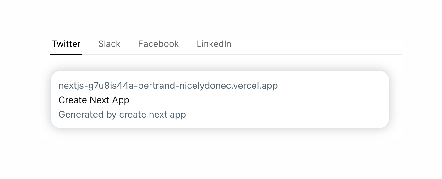 Vercel TabsUI component example