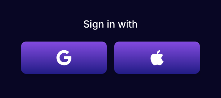 Reflect Social login buttonUI component example