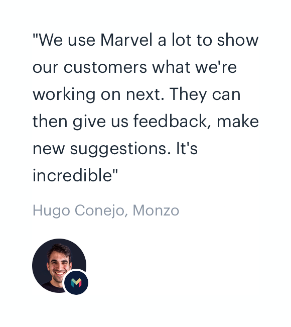 Marvel TestimonialUI component example