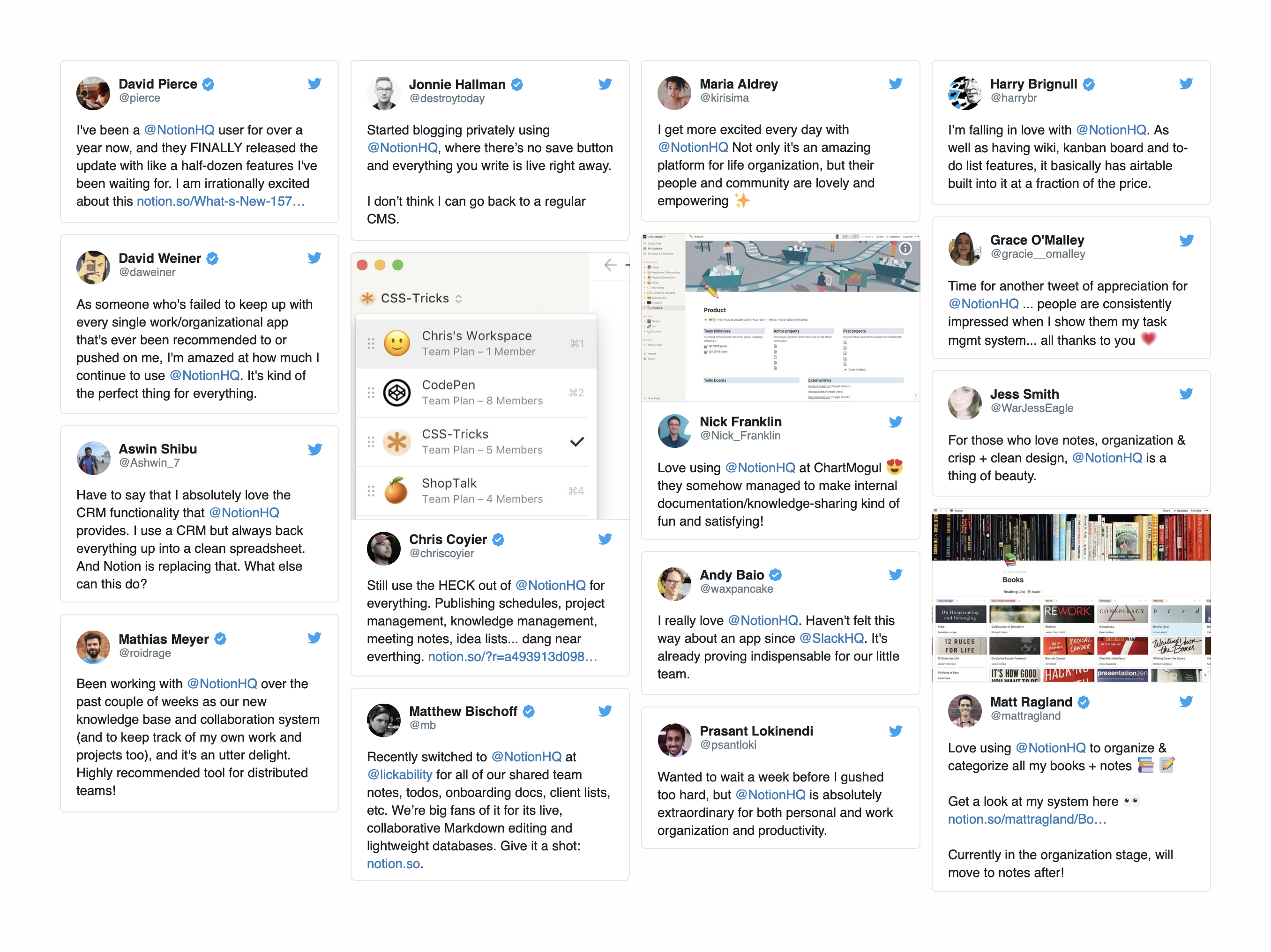 Notion TestimonialUI component example