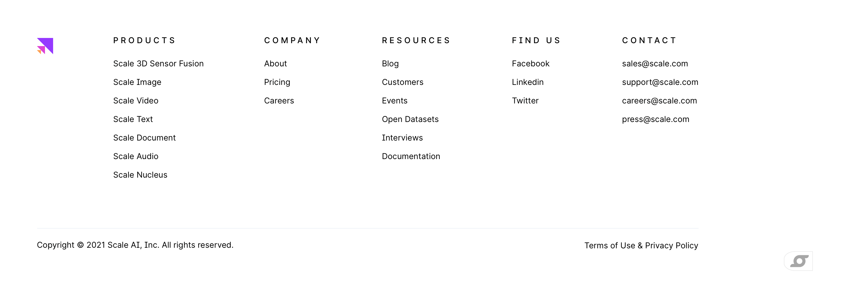 Scale FooterUI component example