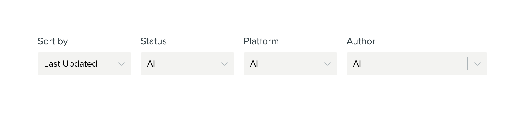 Sprig Sorting & filteringUI component example
