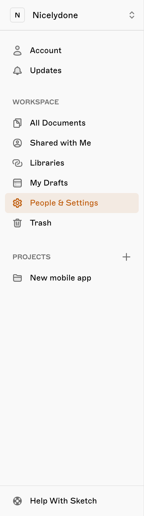 Sketch Vertical navigationUI component example