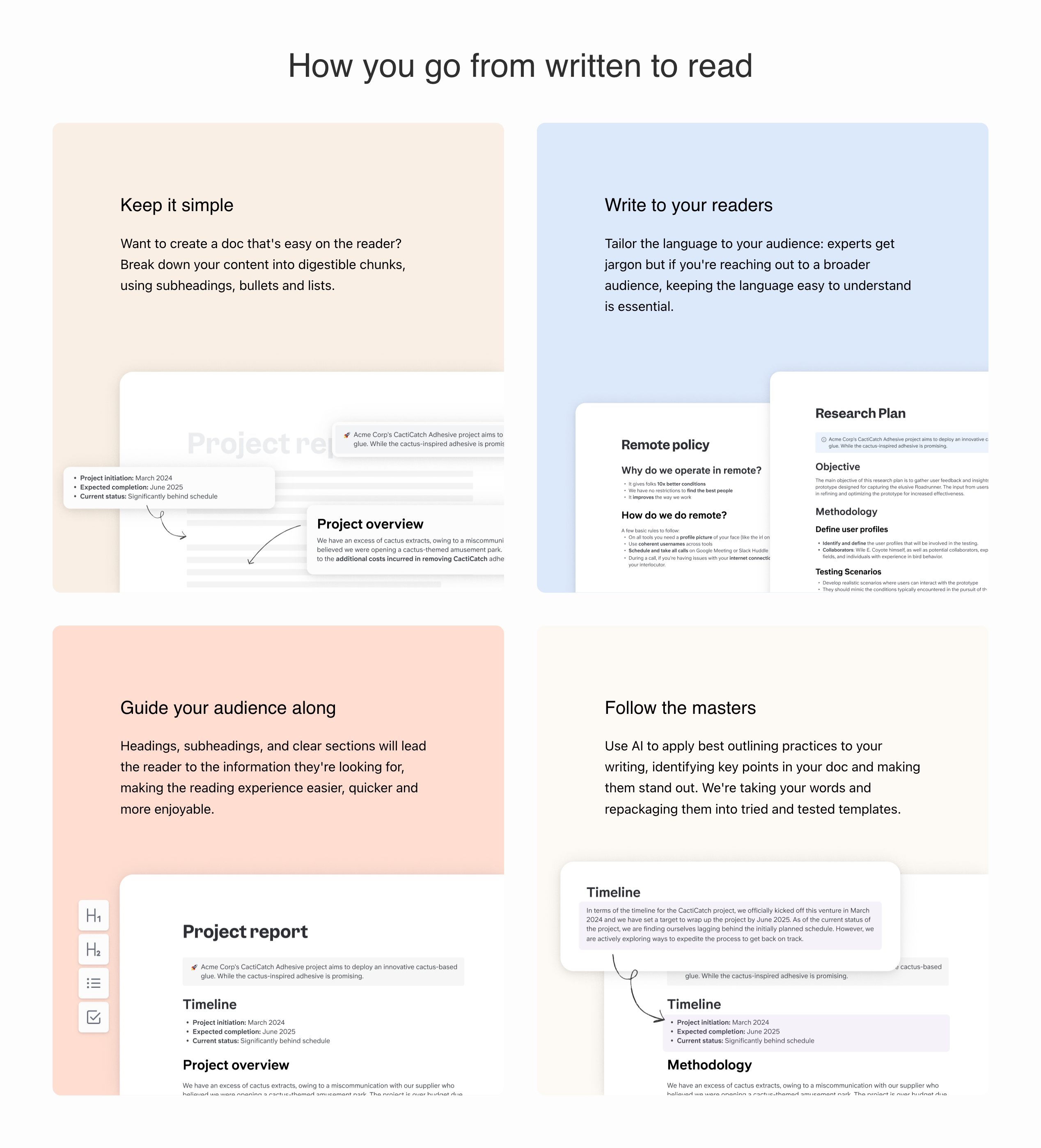Slite Bento boxUI component example