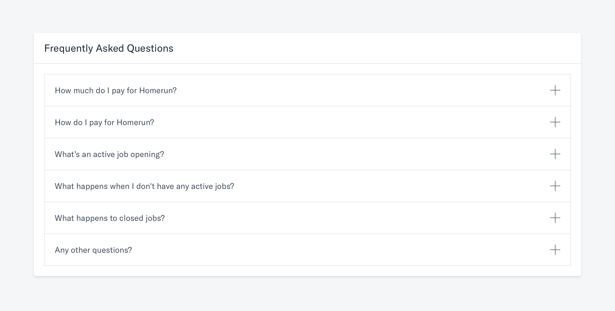 Homerun FAQUI component example
