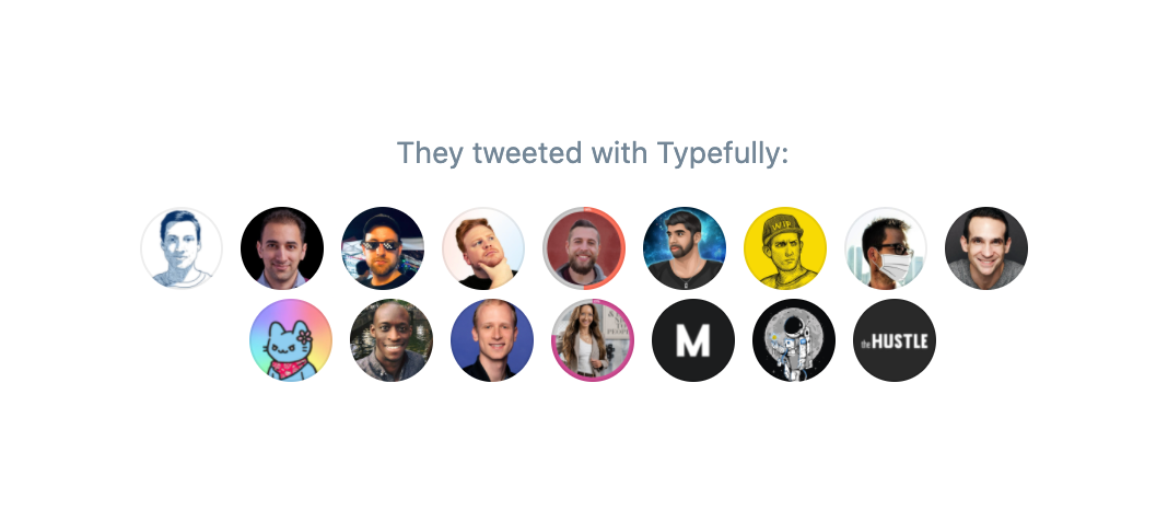 Typefully Social proofUI component example