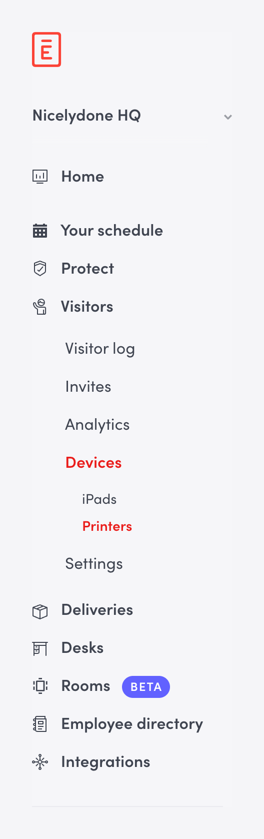 Envoy Vertical navigationUI component example
