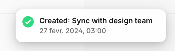 Amie Notification ToastUI component example