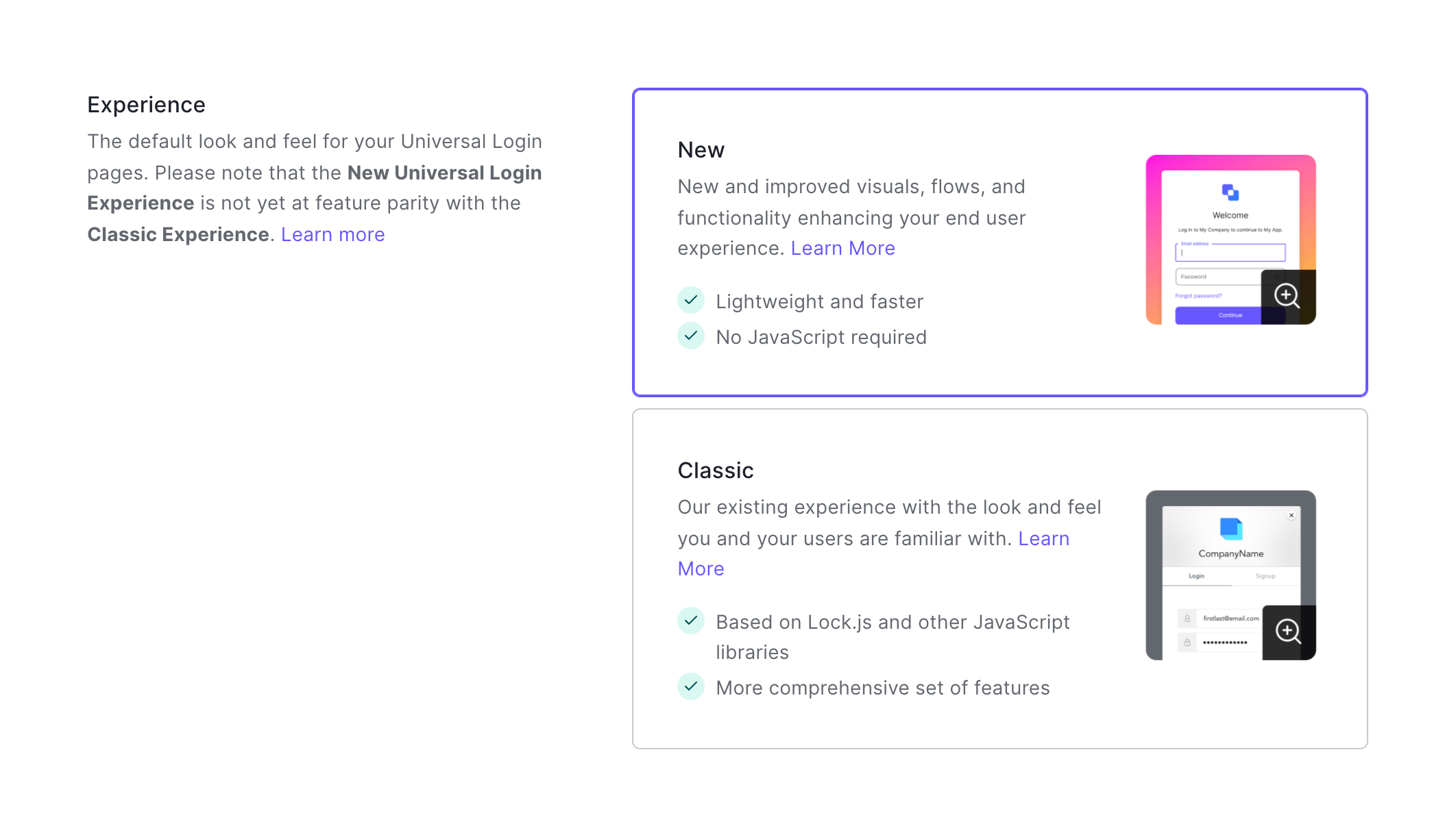 Auth0 Checkbox & radioUI component example