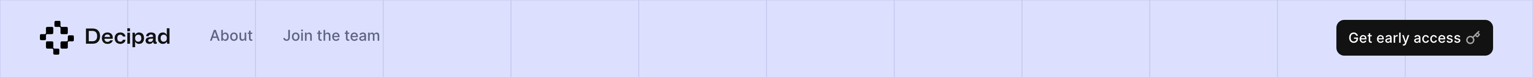 Decipad Horizontal navigationUI component example