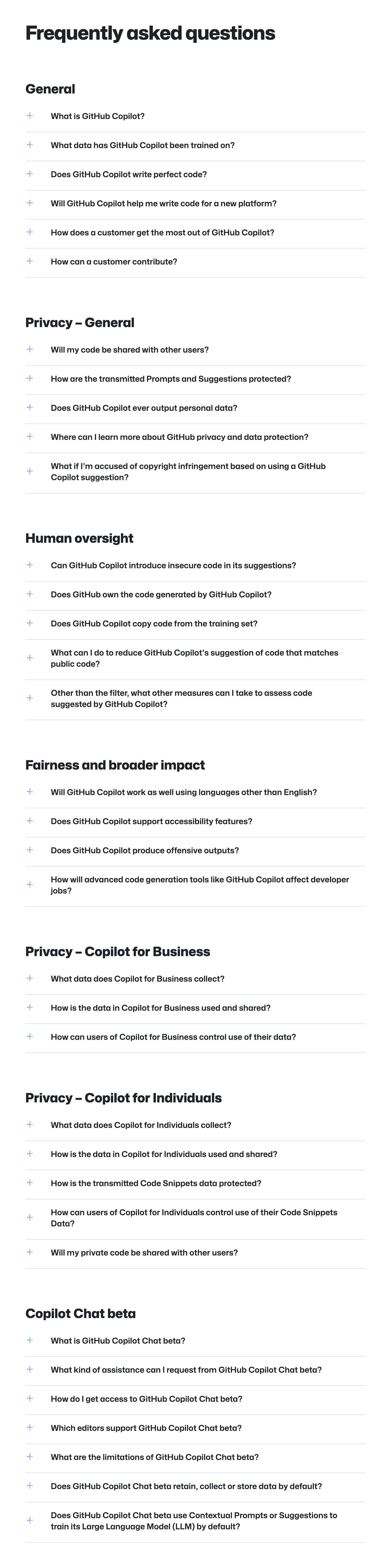Github FAQUI component example