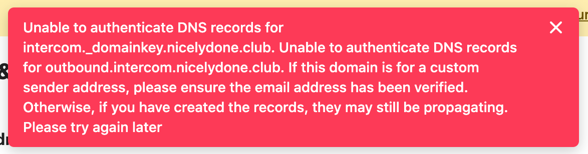 Intercom Notification ToastUI component example