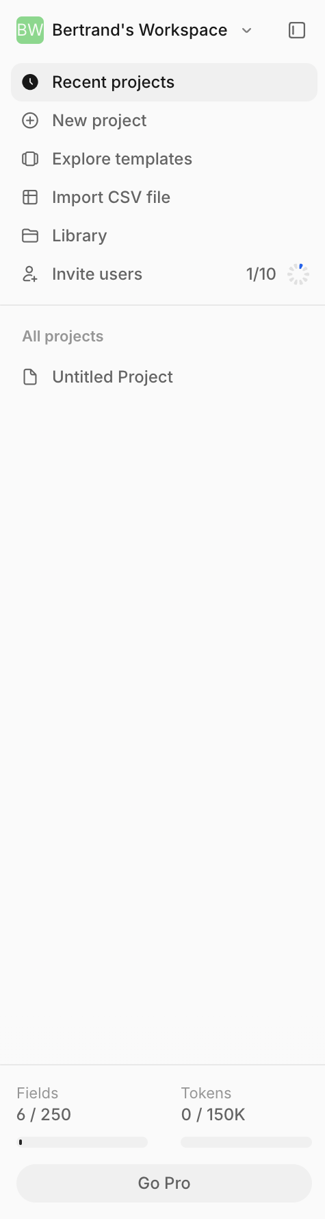 V7 Vertical navigationUI component example