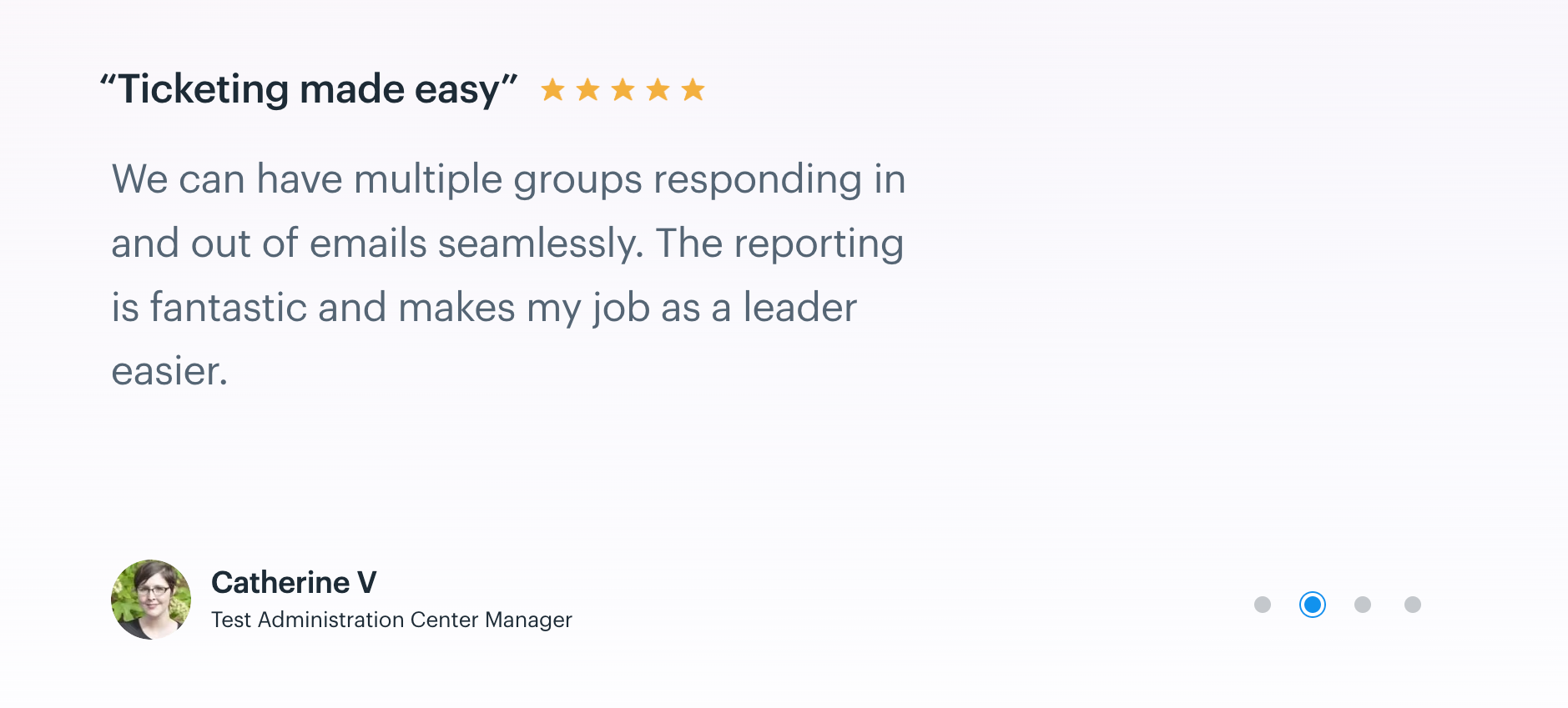 Help Scout TestimonialUI component example