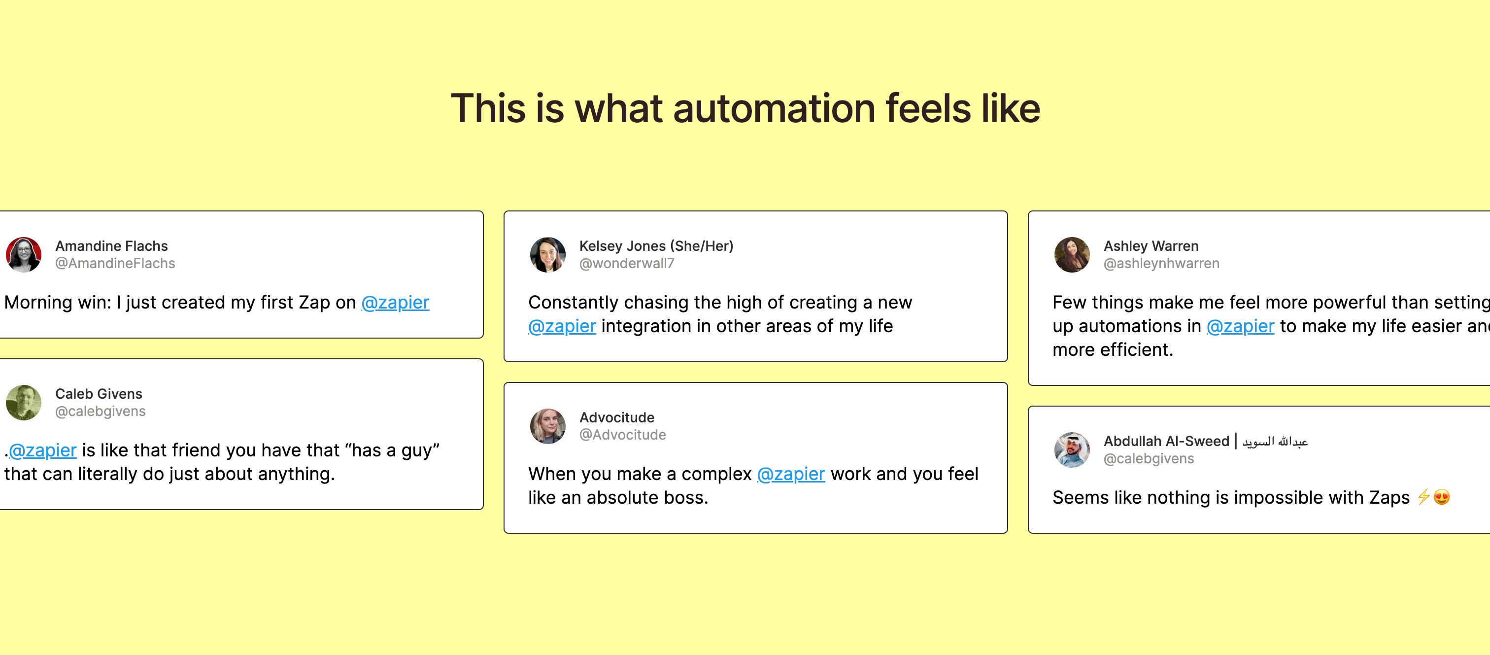 Zapier Social proofUI component example