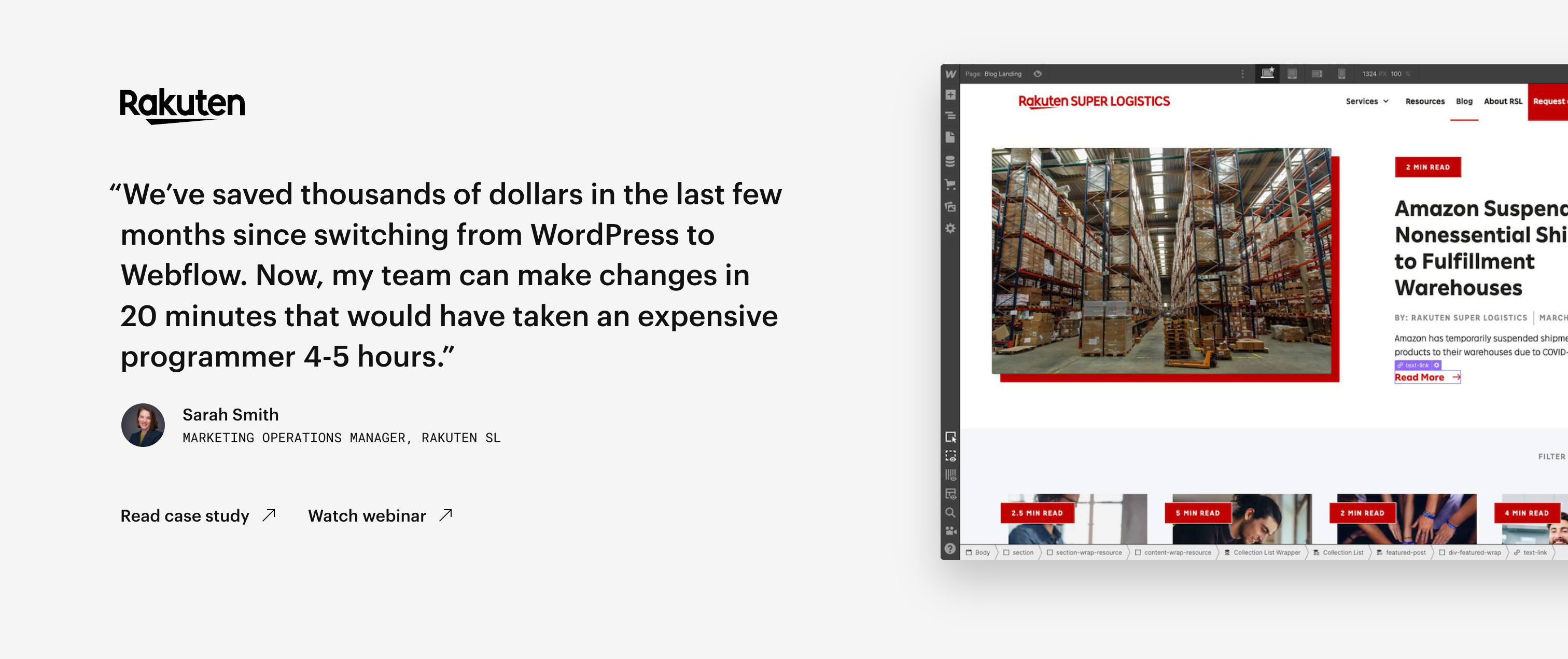 Webflow Social proofUI component example