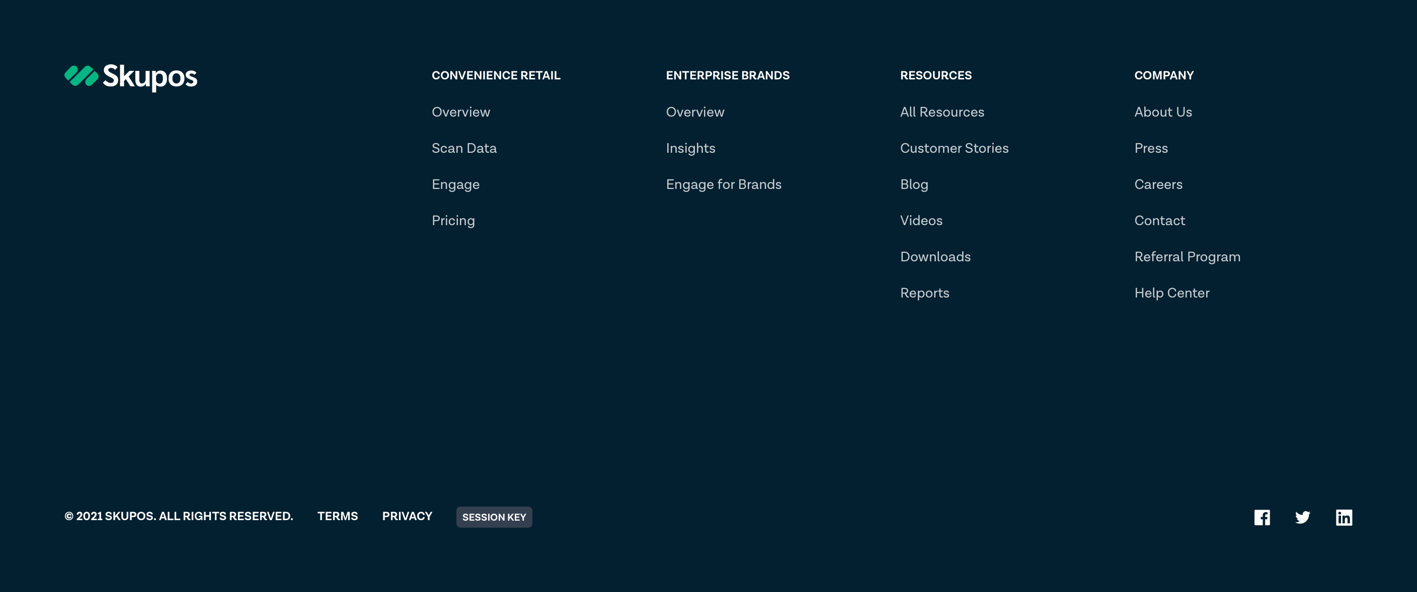 Skupos FooterUI component example