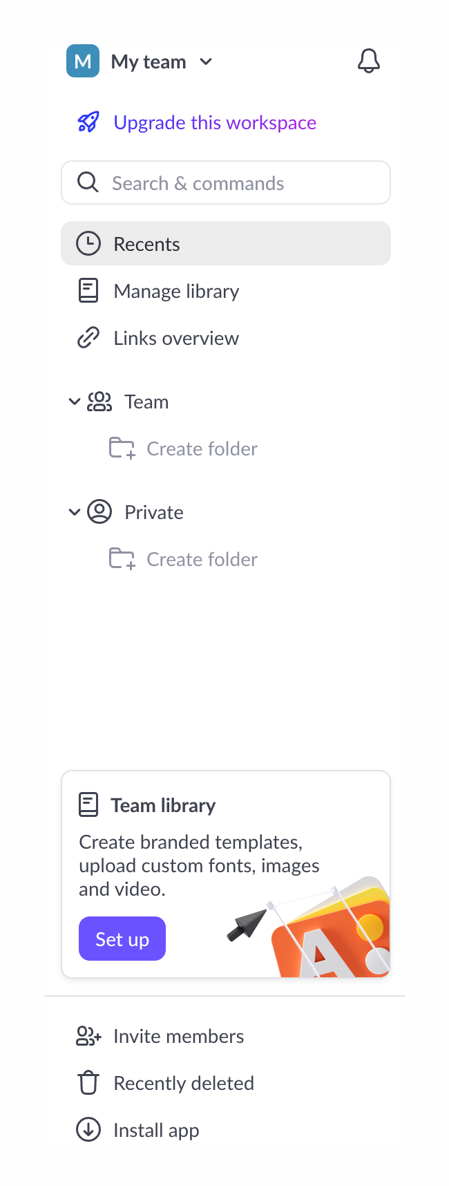 Pitch Vertical navigationUI component example