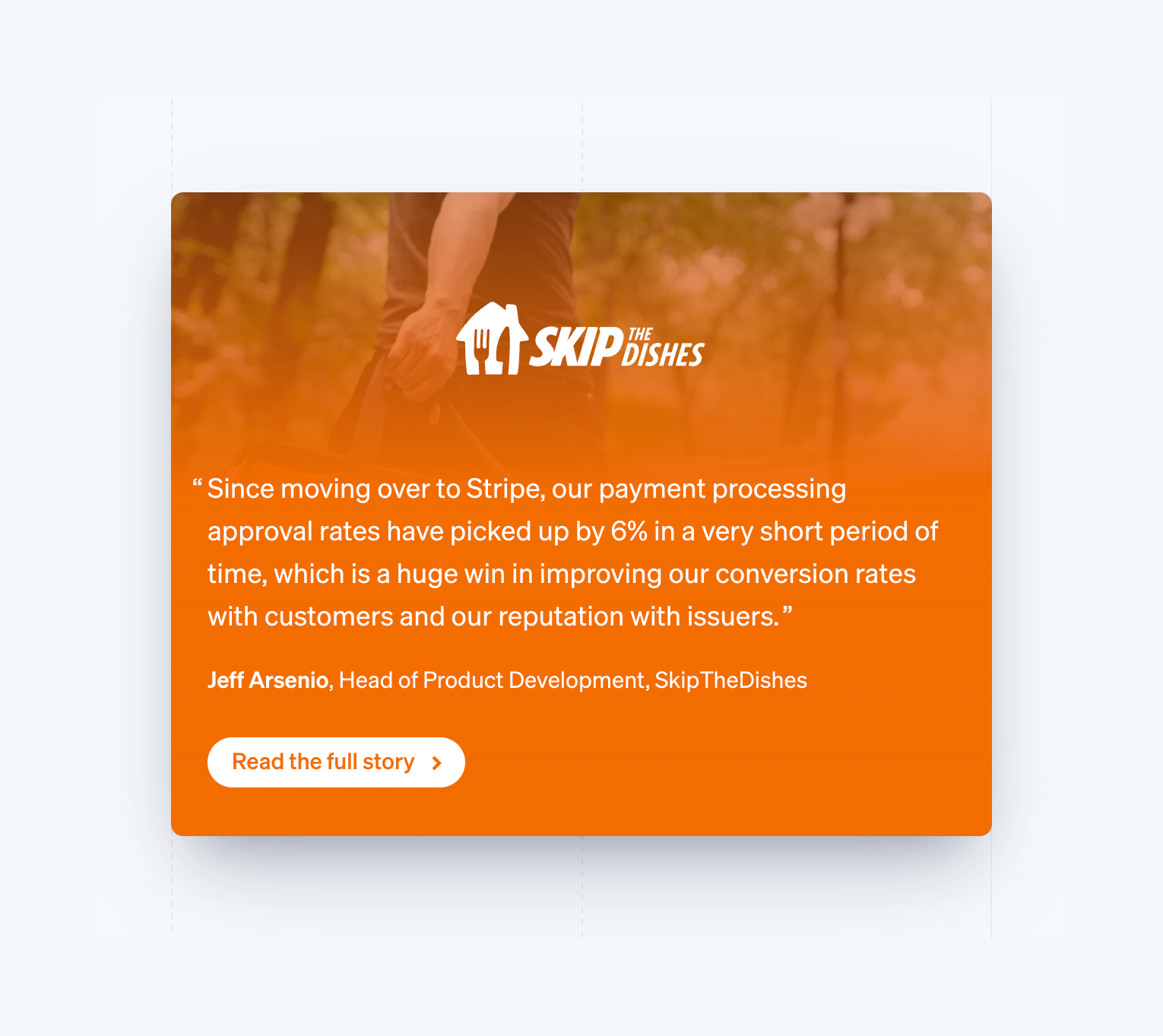 Stripe TestimonialUI component example
