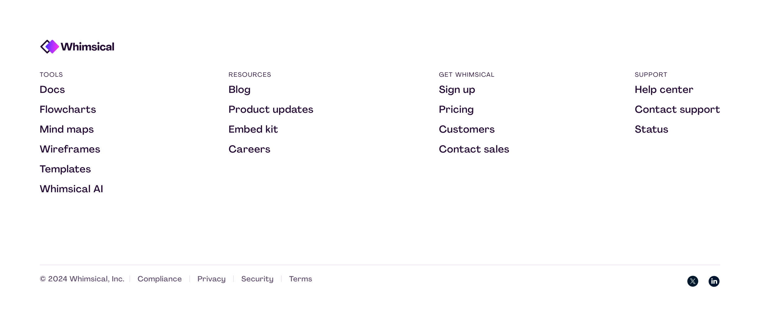 Whimsical FooterUI component example