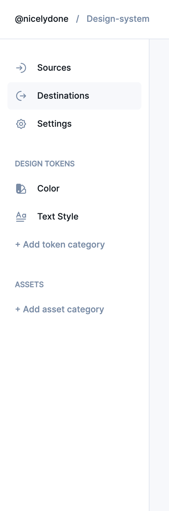 Specify Vertical navigationUI component example
