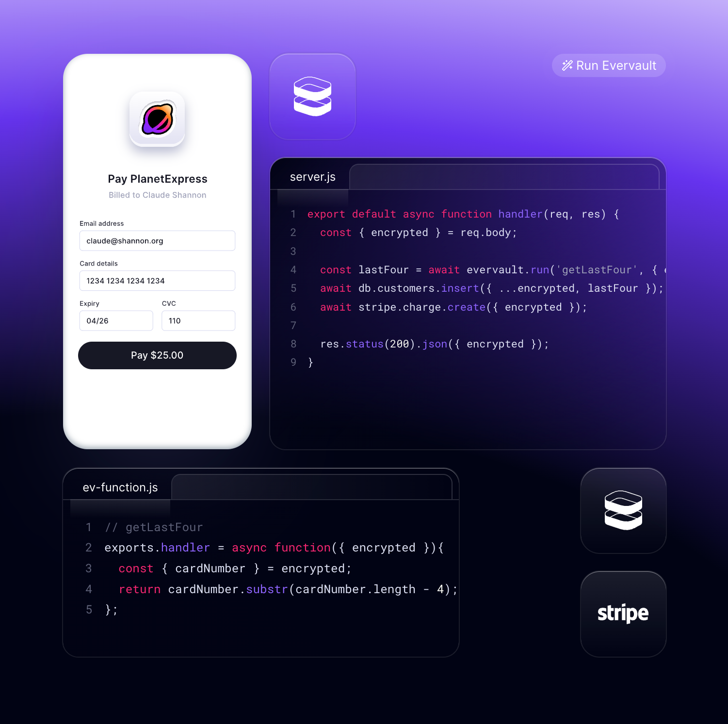 Evervault IllustrationUI component example