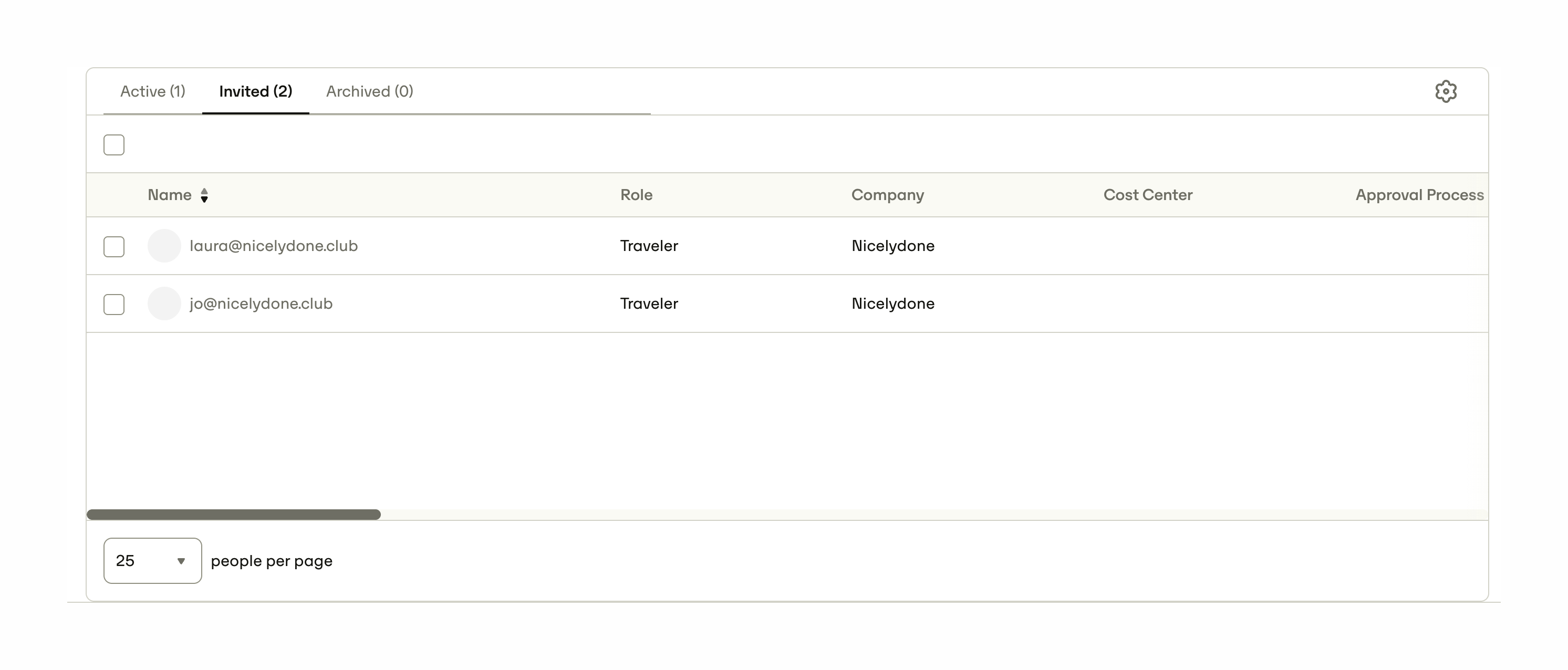 Travelperk TableUI component example