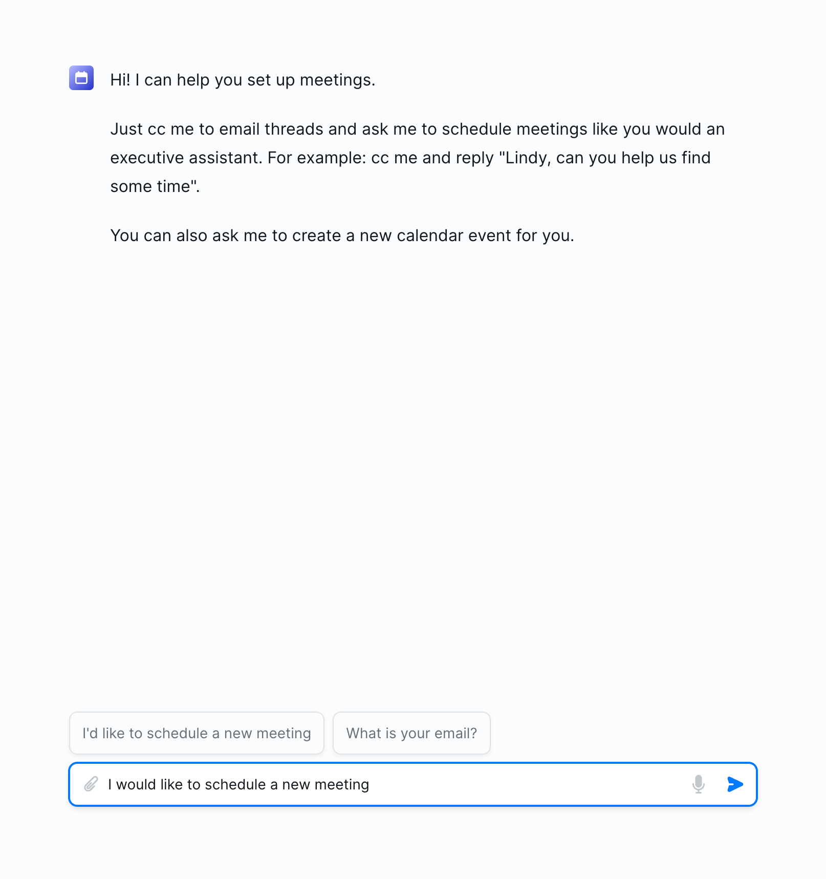 Lindy Artificial intelligenceUI component example