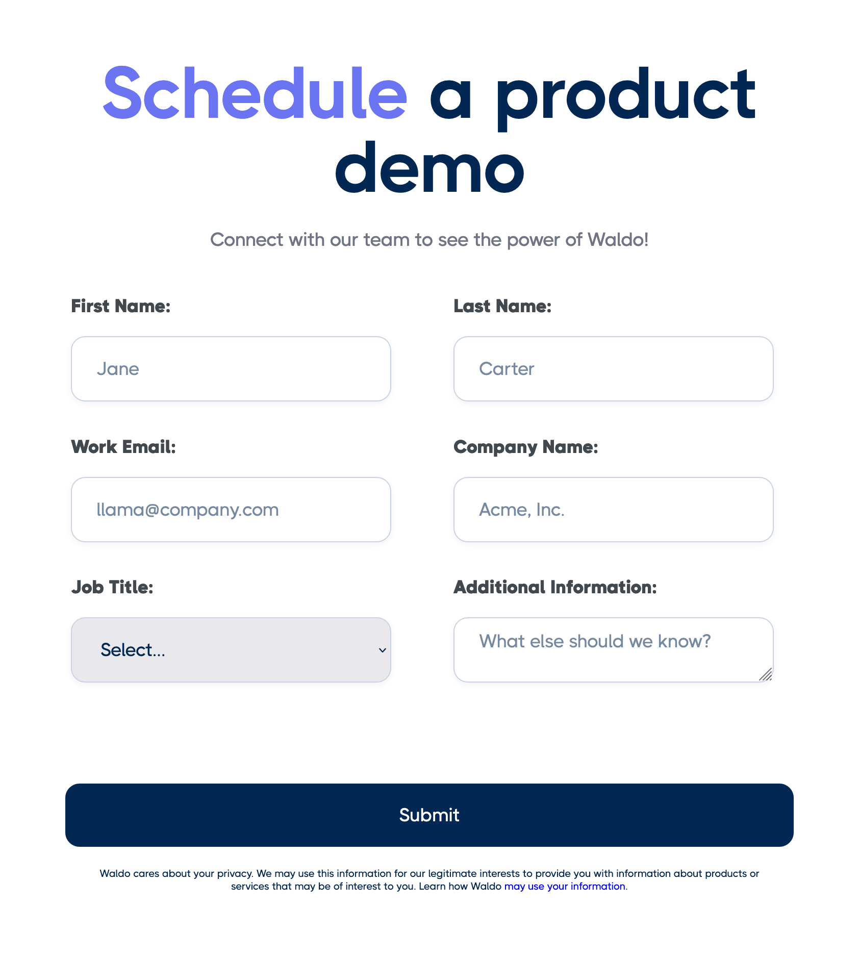 Waldo Form elementUI component example