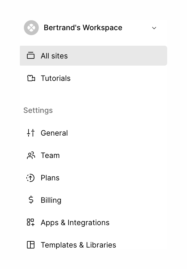 Webflow Vertical navigationUI component example